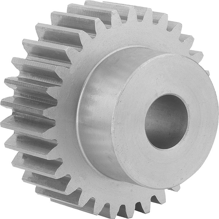 Spur gears, stainless steel, module 1.5, milled teeth, straight toothing, pressure angle 20°